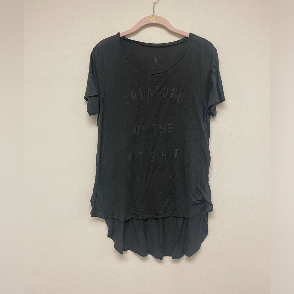 Urban Outfitters Knot Sisters Creatures of the Night Black Side Slit Sheer Tee S